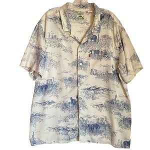 Levi's Strauss Relaxed Shirt Men XL Short Sleeve Country Western Lyocell